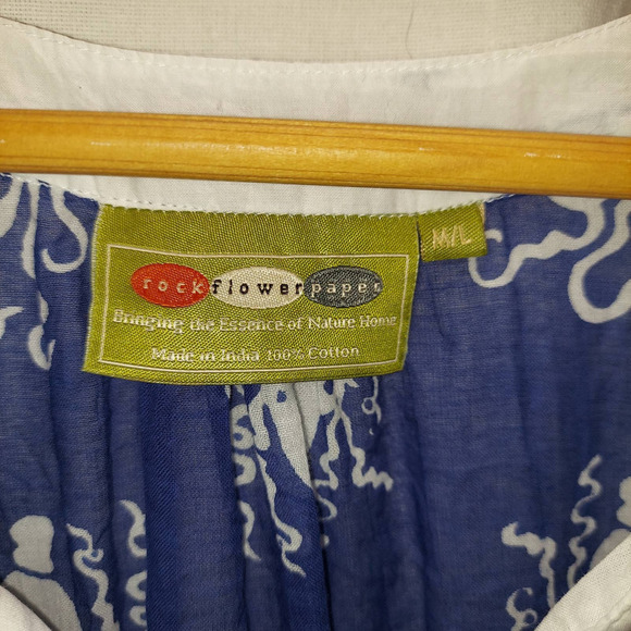 Rock Flower Paper Blue and White Casual Top/Swimsuit Coverup - Picture 2 of 8